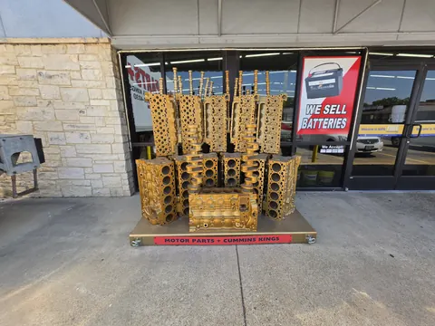The gold Cummins Kings display outside the shop