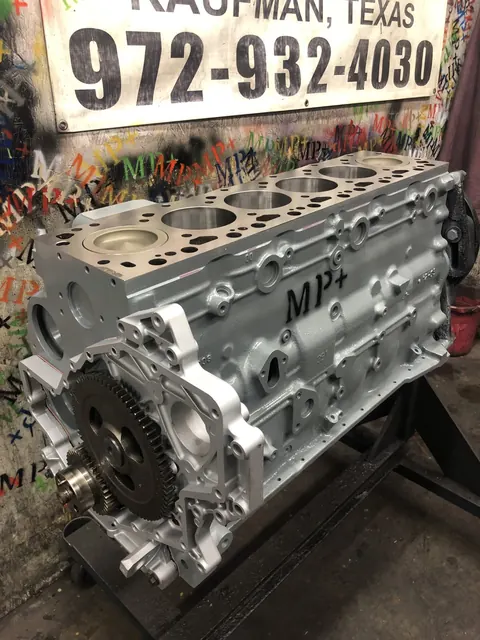 Silver engine build on a stand