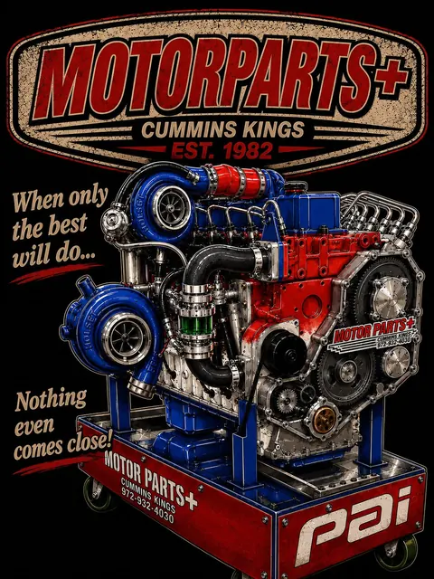 Motor Parts + engine artwork