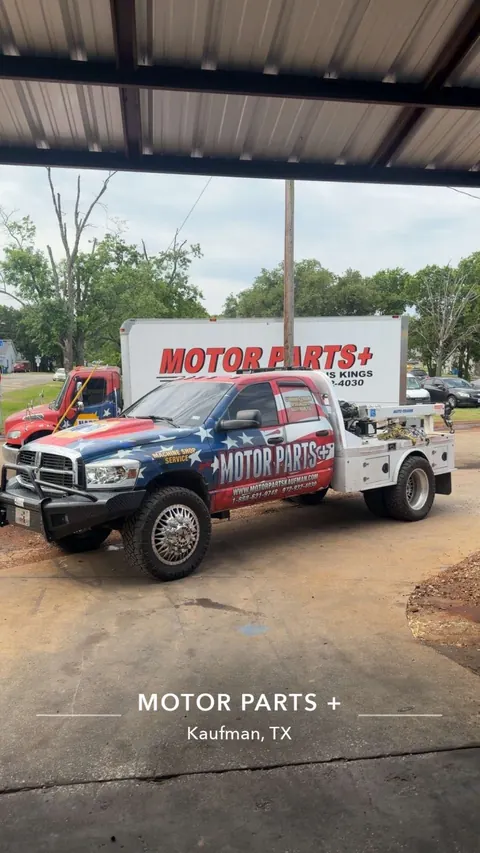 Motor Parts + pickup outside the shop