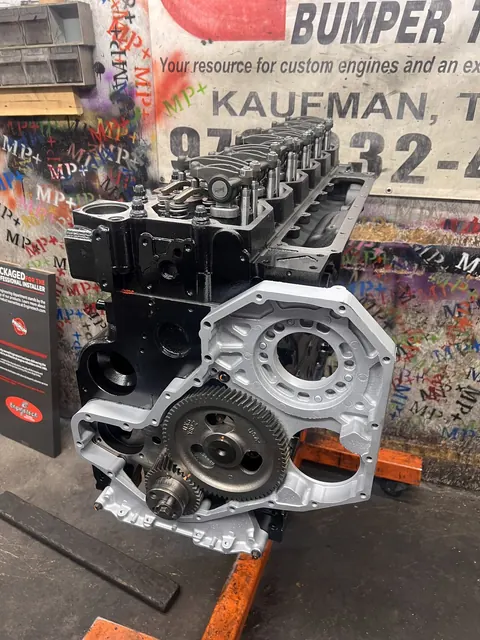 Black engine build, front view
