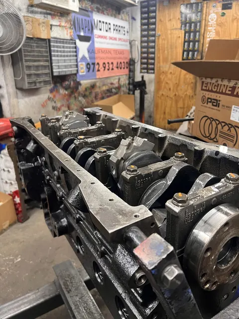 Crankshaft inside an engine block
